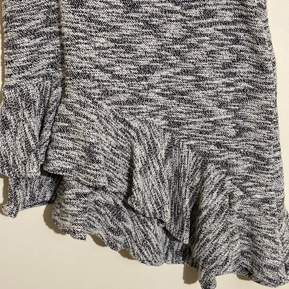 Zara Basic Tweed Asymmetrical Ruffle Black/Cream Skirt Size M - Picture 6 of 10